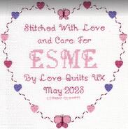 Cross stitch square for Esme C's quilt