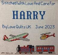 Cross stitch square for Harry's quilt