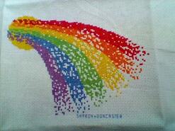 Cross stitch square for Rubi P's quilt