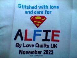 Cross stitch square for Alfie J's quilt