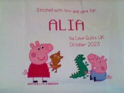 Cross stitch square for Alia M's quilt
