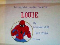 Cross stitch square for Louie J's quilt
