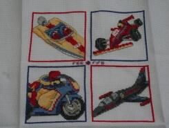 Cross stitch square for Lewis J's quilt