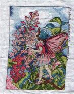 Cross stitch square for Ruby's quilt
