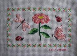 Cross stitch square for Ruby's quilt