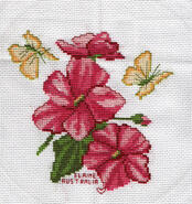 Cross stitch square for Ruby's quilt