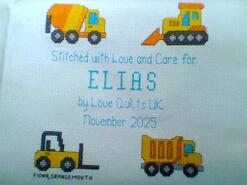 Cross stitch square for Elias D's quilt