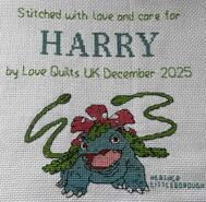 Cross stitch square for Harry P's quilt