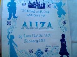 Cross stitch square for Aliza S's quilt
