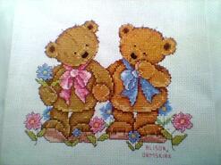 Cross stitch square for Archie-Louie's quilt