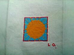 Cross stitch square for Logan H's quilt