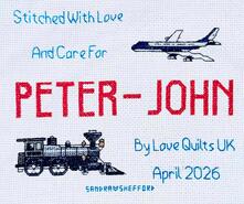 Cross stitch square for Peter-John's quilt