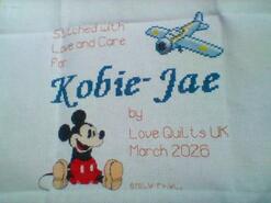 Cross stitch square for Kobie-Jae's quilt