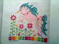Cross stitch square for Evie-Rose's quilt