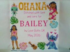 Cross stitch square for Bailey F's quilt