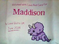 Cross stitch square for Maddison's quilt