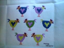 Cross stitch square for Lennox L's quilt
