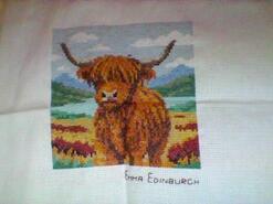 Cross stitch square for Lennox L's quilt