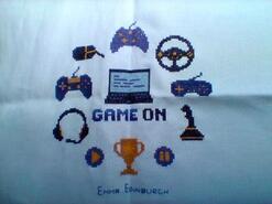 Cross stitch square for Stanley's quilt