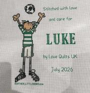 Cross stitch square for Luke D's quilt