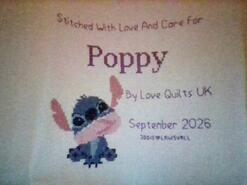 Cross stitch square for Poppy's quilt