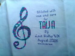 Cross stitch square for Taija's quilt