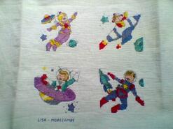 Cross stitch square for Coby-Fynn's quilt