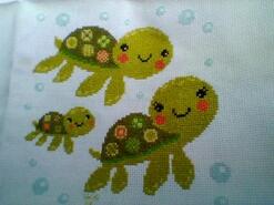 Cross stitch square for Evan's quilt