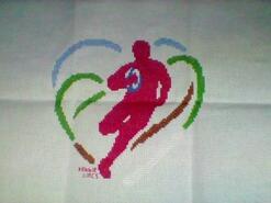Cross stitch square for Eadie M's quilt