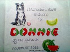 Cross stitch square for Donnie J's quilt