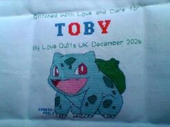 Cross stitch square for Toby M's quilt