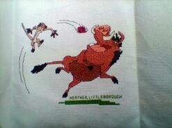 Cross stitch square for Lottie's quilt