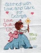 Cross stitch square for Georgia's quilt