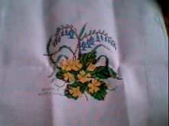 Cross stitch square for Primrose Quilt's quilt