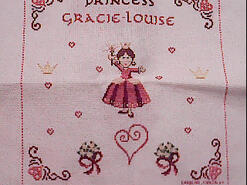Cross stitch square for Gracie-Louise's quilt