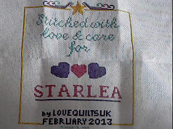 Cross stitch square for Starlea's quilt