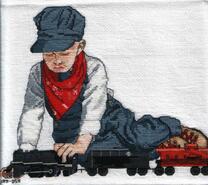 Cross stitch square for Armani M's quilt