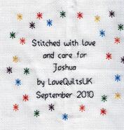 Cross stitch square for Joshua H's quilt