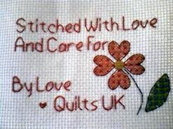 Cross stitch square for (QUILTED) Flowers's quilt