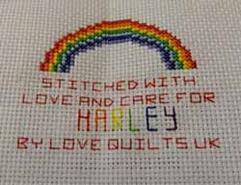 Cross stitch square for Harley L's quilt