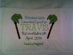 Cross stitch square for Travis B's quilt
