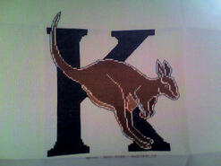 Cross stitch square for Kangaroos's quilt