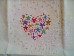 Cross stitch square for Isla I's quilt