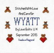 Cross stitch square for Wyatt C's quilt
