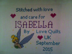 Cross stitch square for Isabella E's quilt