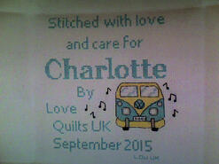 Cross stitch square for Charlotte A's quilt