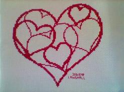 Cross stitch square for Kia M's quilt