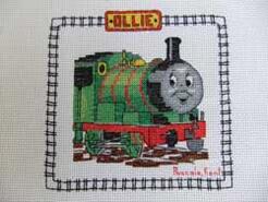 Cross stitch square for Ollie K's quilt