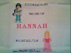 Cross stitch square for Hannah C's quilt