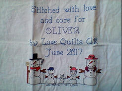 Cross stitch square for Oliver H's quilt